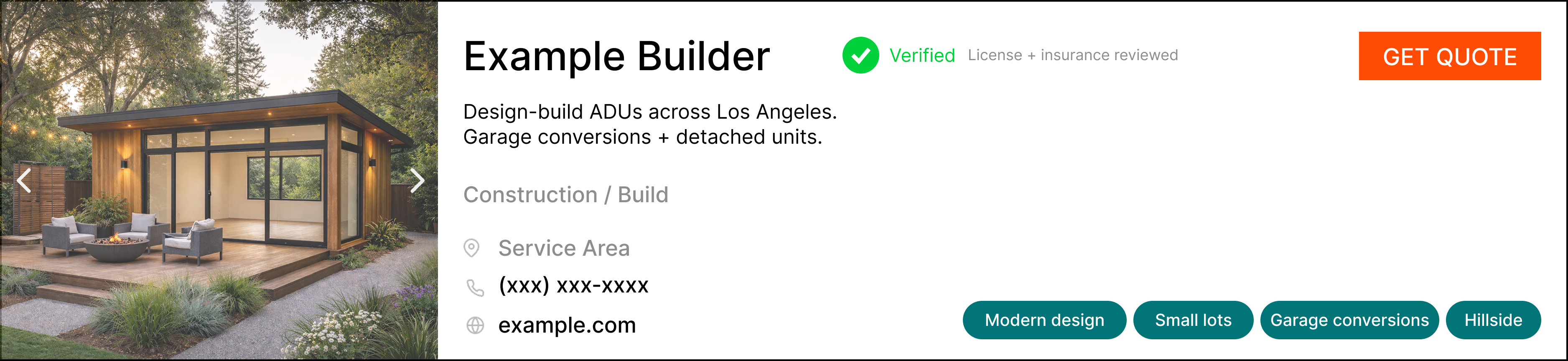 Verified listing example